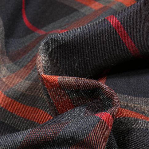 Tissu Tartan Ecossais  Classic Rouge sur fond Noir