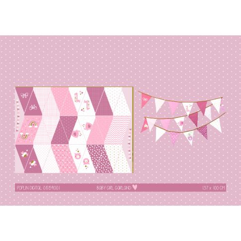 Panneau Guirlande DIY Fanions Baby girl