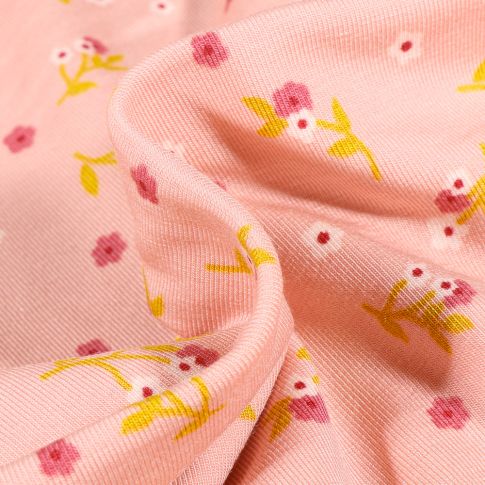Tissu Jersey Modal Lilly sur fond Rose pâle