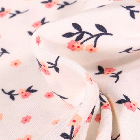 Tissu Jersey Modal Lilly sur fond Blanc cassé