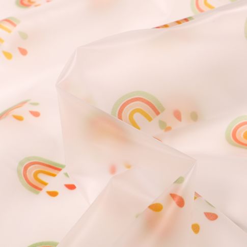 Tissu imperméable  Arc en ciel sur fond Transparent