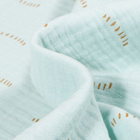 Tissu Double gaze Bio Pointillés sur fond Vert menthe