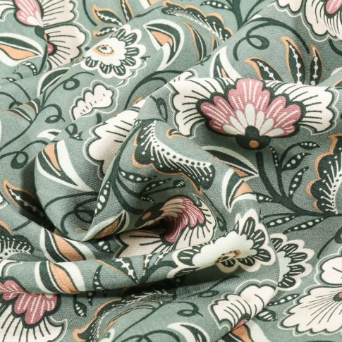Tissu Viscose Francesca sur fond Vert d'eau