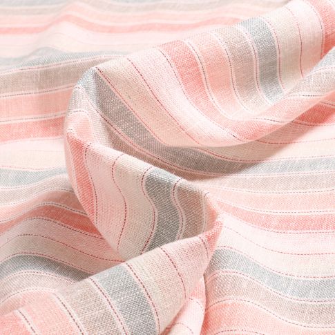 Tissu Viscose Lin extensible Betty sur fond Ecru