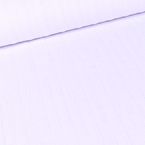 Tissu Voile de Coton Rayures reliefs sur fond Blanc