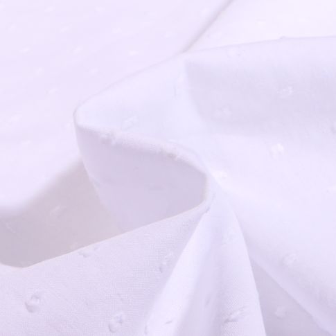 Tissu Voile de coton Plumetis Blanc