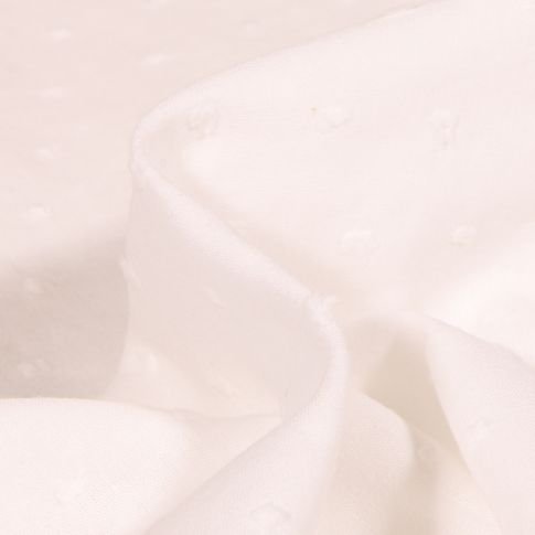 Tissu Voile de coton Plumetis Ecru
