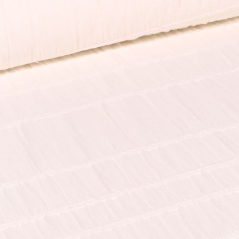 Tissu Crépon Brodé Elise Ecru