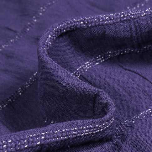 Tissu Crépon Brodé Elise Violet