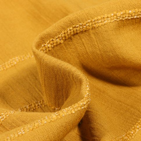 Tissu Crépon Brodé Elise Jaune