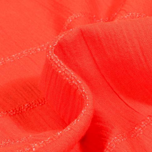 Tissu Crépon Brodé Elise Rouge