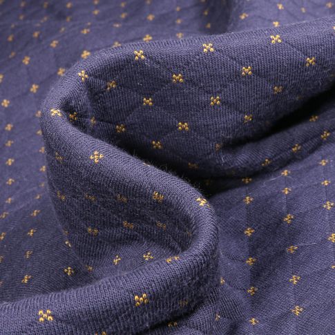 Tissu Sweat matelassé Stella sur fond Bleu marine