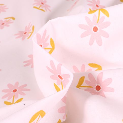 Tissu Coton enduit Maggy sur fond Blanc