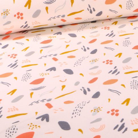 Tissu Sweat envers minky Pipa sur fond Ecru