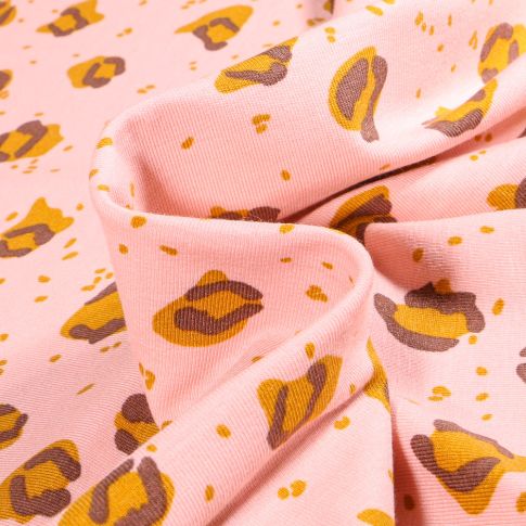 Tissu Jersey Coton Modal Zellie sur fond Rose