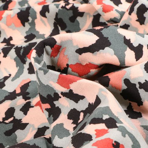 Tissu Viscose Mariam sur fond Gris