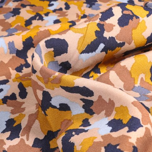 Tissu Viscose Mariam sur fond Jaune