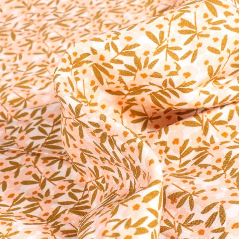 Tissu Viscose Régina sur fond Ecru