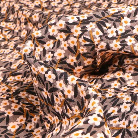 Tissu Viscose Régina sur fond Gris