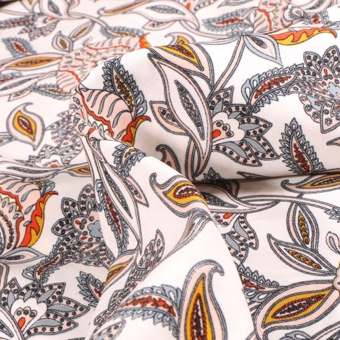 Tissu Satin  Diane sur fond Blanc