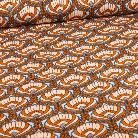 Tissu Viscose lurex Indy sur fond Bleu clair
