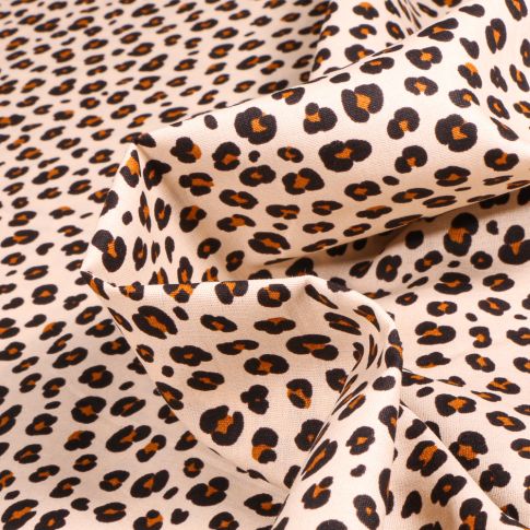 Tissu Coton imprimé Prisca sur fond Beige