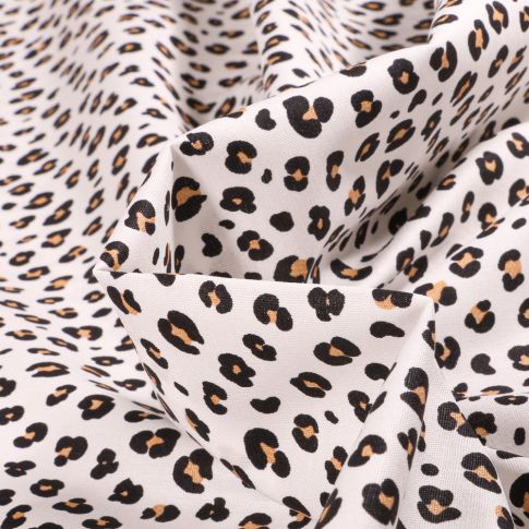Tissu Coton imprimé Prisca sur fond Blanc