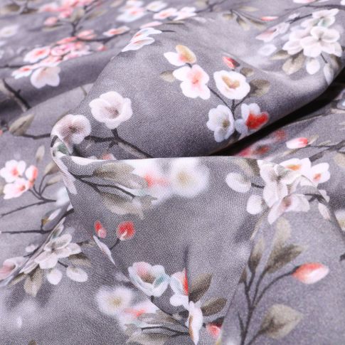 Tissu Viscose Bêtina sur fond Gris