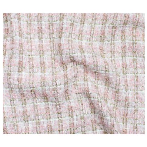 Tissu Tweed lurex Coco Rose blush