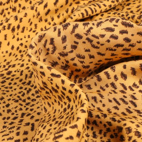 Tissu Viscose Jeanne sur fond Ocre