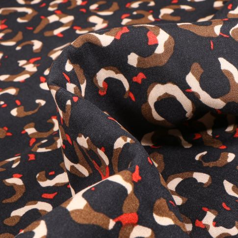 Tissu Viscose Laetizia sur fond Noir