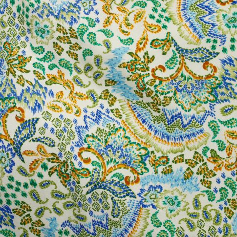 Tissu Viscose Jubi sur fond Vert