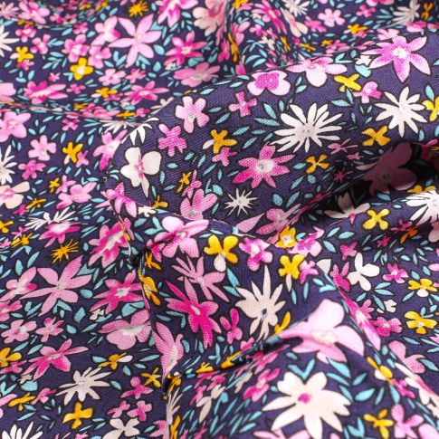 Tissu Viscose Mina sur fond Violine