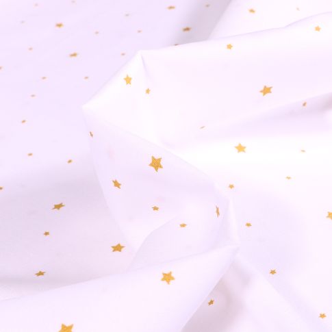 Tissu Coton imprimé Petites et mini étoiles sur fond Blanc