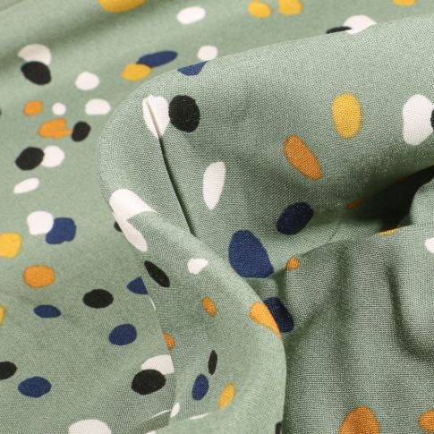 Tissu Viscose Paint sur fond Vert d'eau