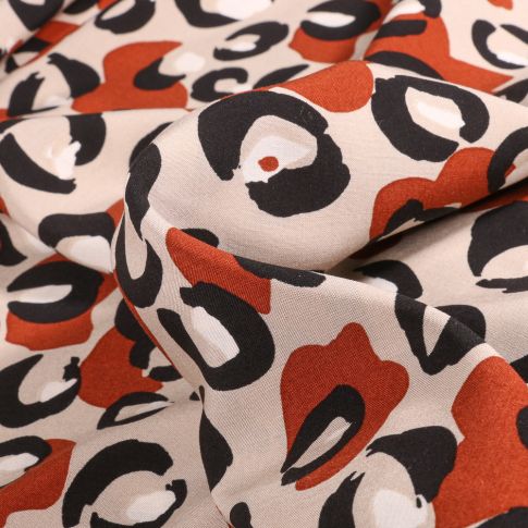 Tissu Viscose Irma sur fond Beige