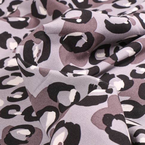 Tissu Viscose Irma sur fond Gris clair