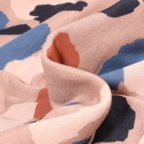Tissu Sweat Denia sur fond Rose nude