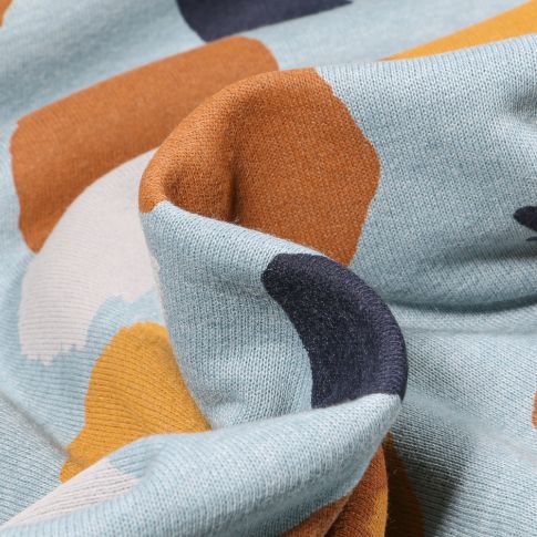 Tissu Sweat Denia sur fond Bleu céladon