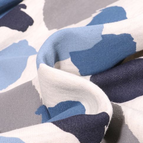 Tissu Sweat Denia sur fond Blanc cassé