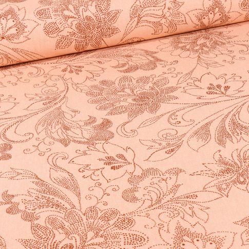 Tissu Lin Viscose Elizabeth sur fond Saumon