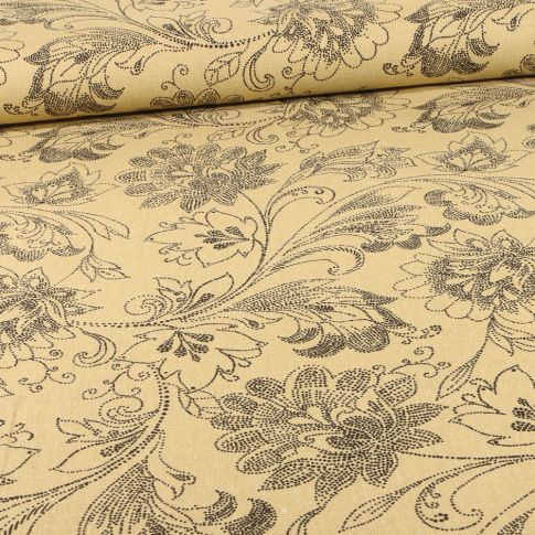 Tissu Lin Viscose Elizabeth sur fond Vert pâle