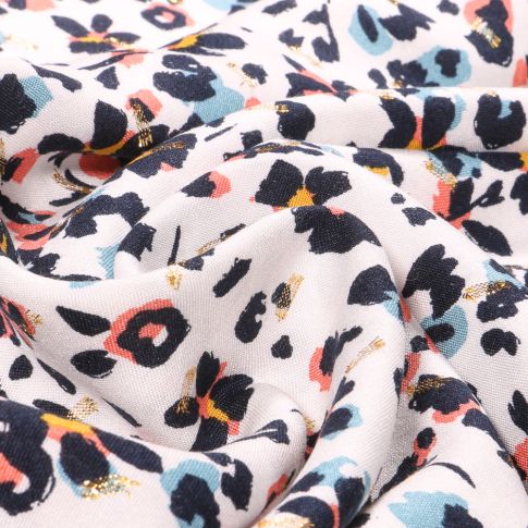 Tissu Viscose lurex Anthea sur fond Blanc