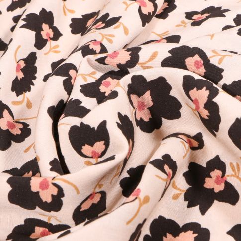 Tissu Viscose Renatta sur fond Rose nude
