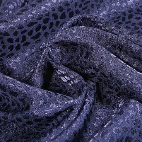 Tissu Satin extensible Lua sur fond Bleu