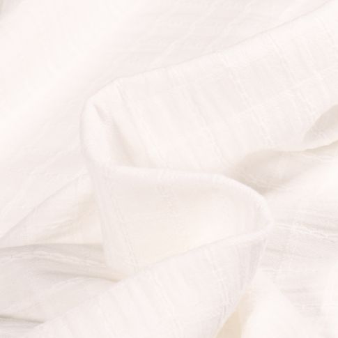 Tissu Double gaze Quadrillé sur fond Blanc