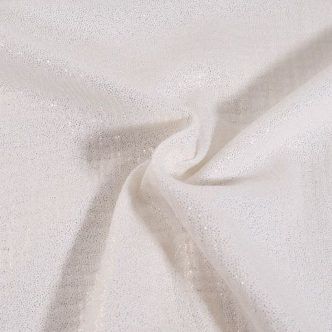 Tissu Double gaze Pailleté uni Blanc