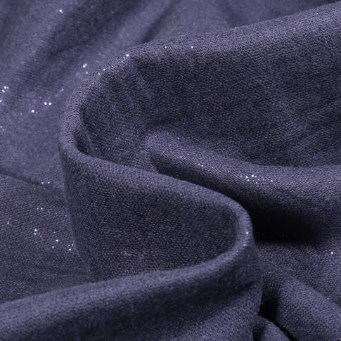 Tissu Double gaze Pailleté uni Bleu marine