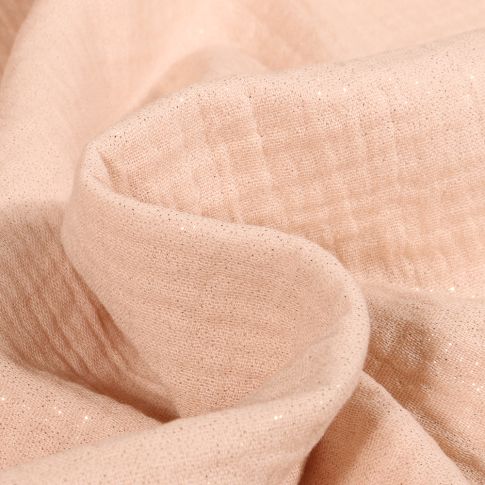 Tissu Double gaze Pailleté uni Ecru