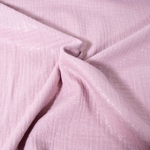 Tissu Double gaze Pailleté uni Lilas
